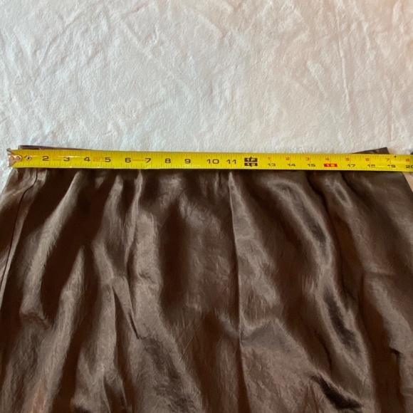 New! Vince satin Slip Midi Skirt Nut Brown silk 1X plus size nwot 33409 - Picture 9 of 13